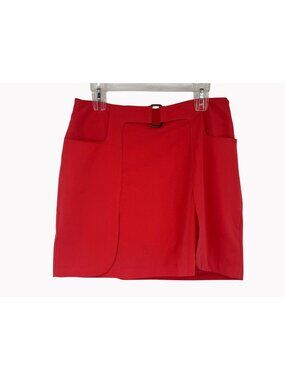 EP Pro Nectar Womens Golf Skirt Skort Size 8 Coral Faux Belt Waist Pockets